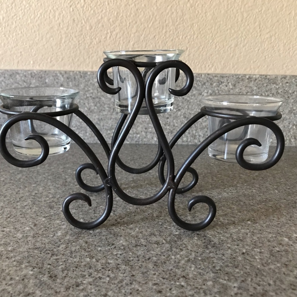 Three Tier Metal & Glass Votive/Tea Candle…
